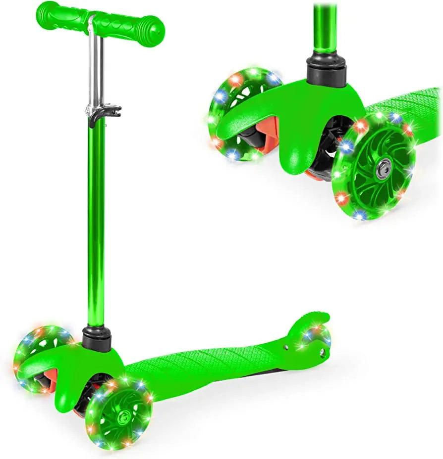 3-Wheel LED Adjsutable Scooter Assortment Master Kids Company Outdoor Green