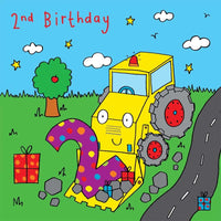 Thumbnail for Age 2 Digger Bubblicious Birthday Card