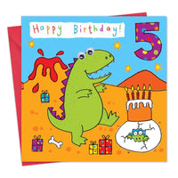 Thumbnail for Age 5 Dinosaur Bubblicious Birthday Card