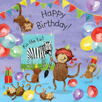 Thumbnail for Age 5 Pin the Tail on the Zebra Bubblicious Birthday Card