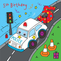 Thumbnail for Age 5 Police Car Birthday Card