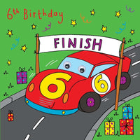 Thumbnail for Age 6 Racing Car Birthday Card