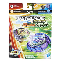 Thumbnail for Beyblade Burst Quad Drive Dual Pack Assortment Master Kids Company Action Battling WrathFafnirF7BerserkLinwyrmL7