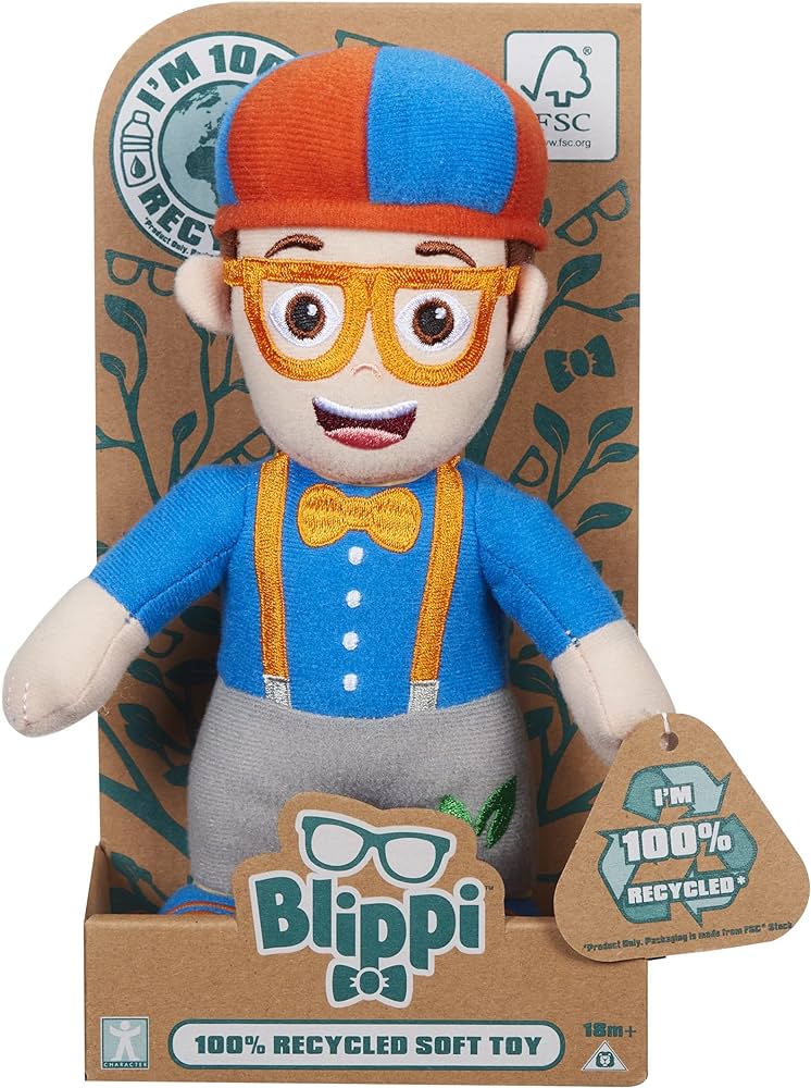 Blippi Eco Soft Toy, 100% Recycled