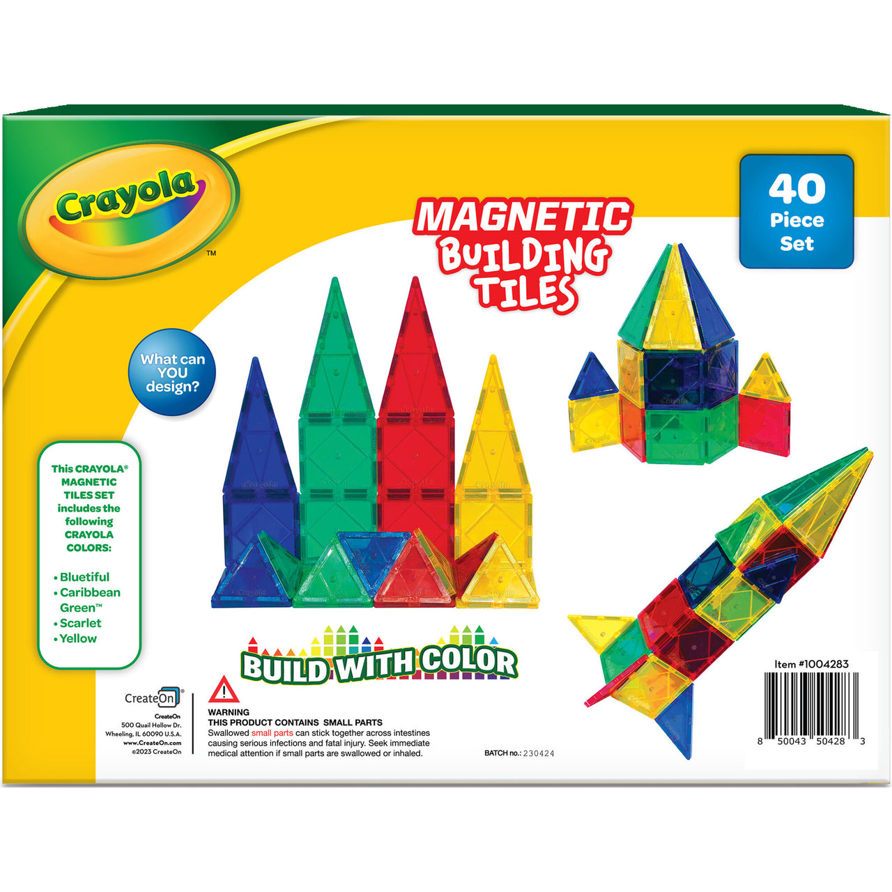 Crayola Bold & Bright Magnetic Tiles – 40pc