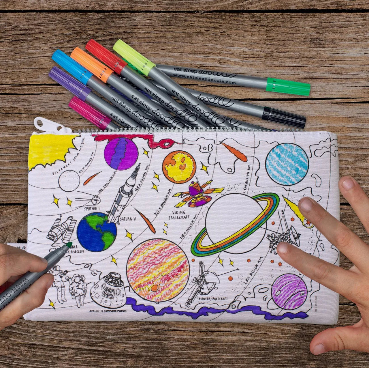 EatSleepDoodle Space Explorer Pencilcase - Colour-In & Learn