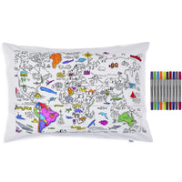 Thumbnail for EatSleepDoodle World Map Pillowcase - Colour-In & Learn