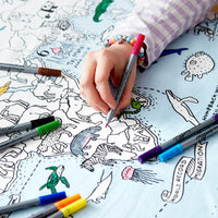 Thumbnail for EatSleepDoodle World Map Tablecloth - Colour-In & Learn
