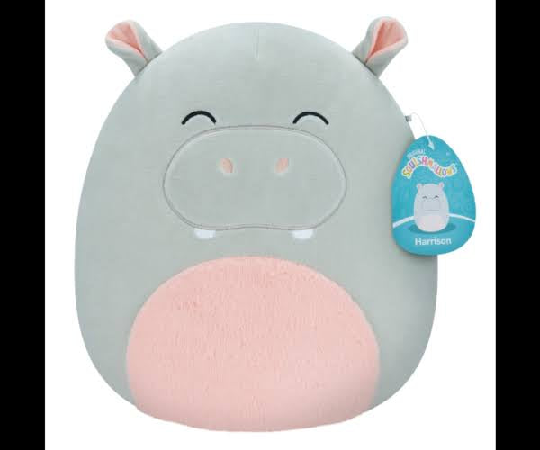 Squishmallows 12" Soft Toy - Harrison The Grey Hippo