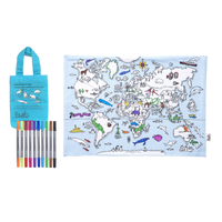 Thumbnail for EatSleepDoodle World Map Placemant To Go - Colour-In & Learn