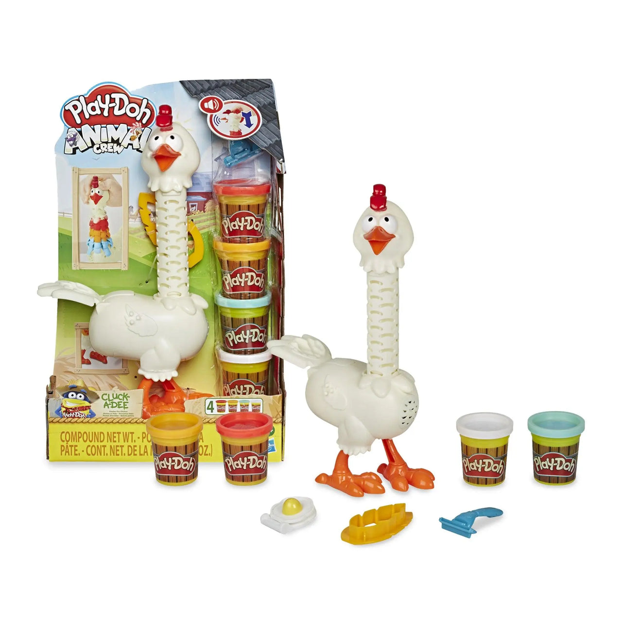 Play-Doh Animal Crew Cluck-A-Dee Feather Fun Chicken Playset