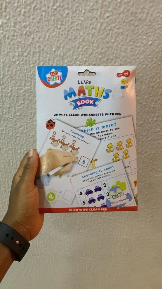 Wipe Clean Worksheet - Learn Maths Book - MasterKids